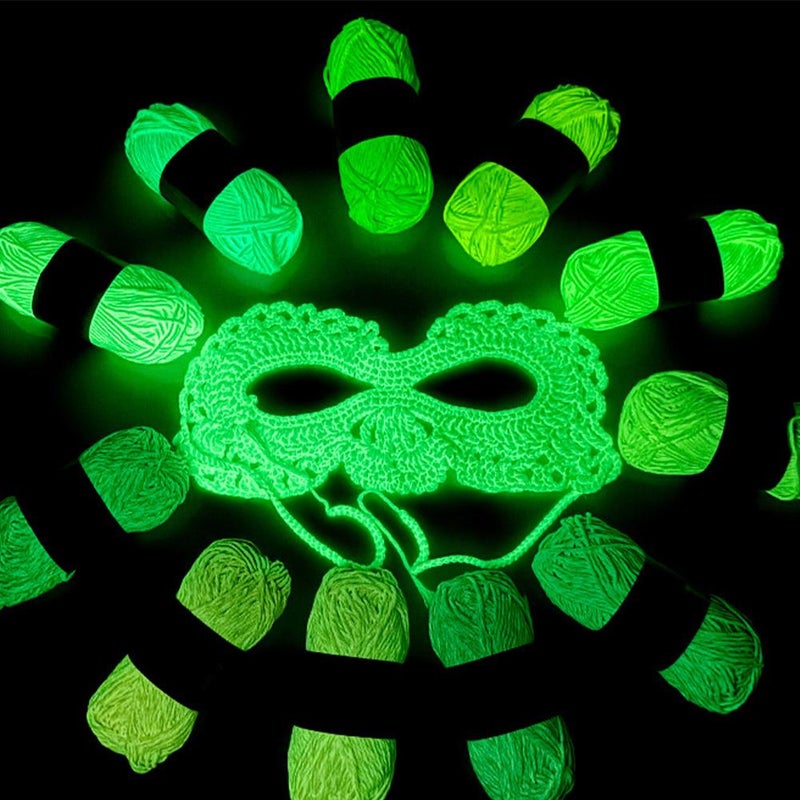 Glow in The Dark Yarn for Crochet,Luminous Crochet Yarn Glow Sewing Craft for DIY Arts Crafts Halloween Knitting Sewing C-rocheting Supplies,Y-arn for Beginners C-rochet Kit Making - Image 2
